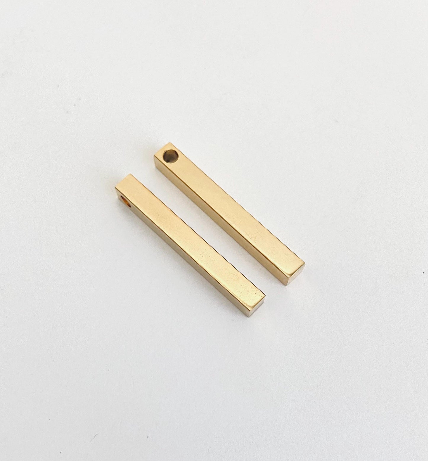 4-Sided Gold Stainless Steel Long Blank (5mm x 40mm)