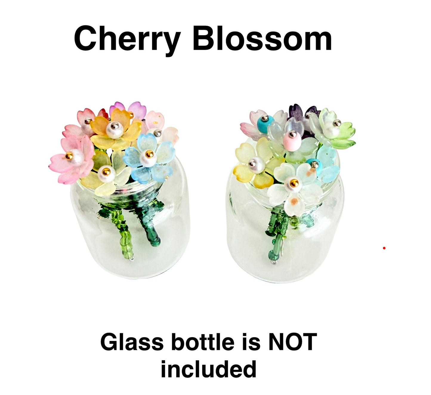 2" Handmade Mini Beaded Flower • Cherry Blossom / Tulip / Morning Glory Flowers • Seed Bead or Tube Bead Stem • Bulk Options Available
