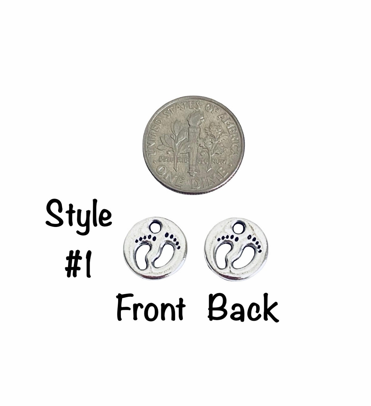 Base Metal Tiny Footprint Charms