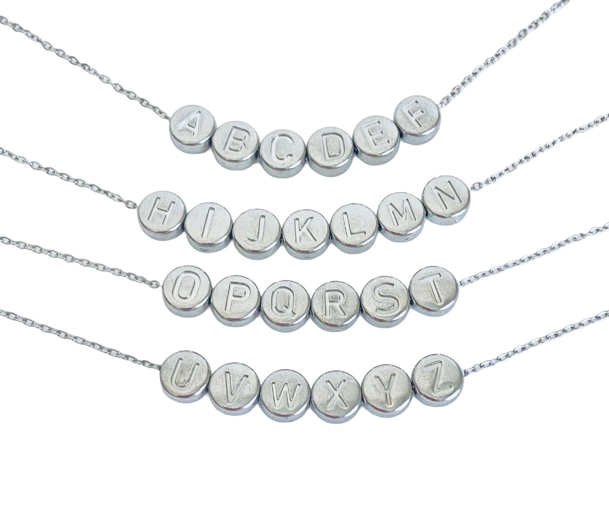 6mm Round Initial Bead (A-Z) • Stainless Steel • Gold over Stainless Steel • Sold Individually