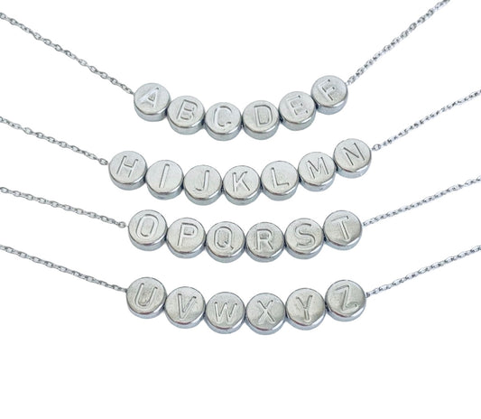6mm Round Initial Bead (A-Z) • Stainless Steel • Gold over Stainless Steel • Sold Individually