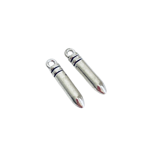 Base Metal Small Bullet Charms