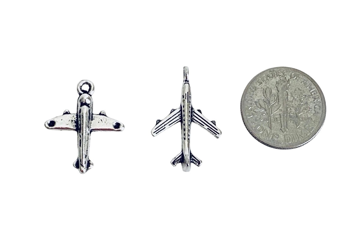 Base Metal Airplane Charms (Small Airplane • Aircraft)