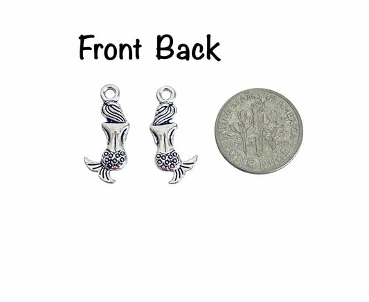 Base Metal Tiny Mermaid Charm