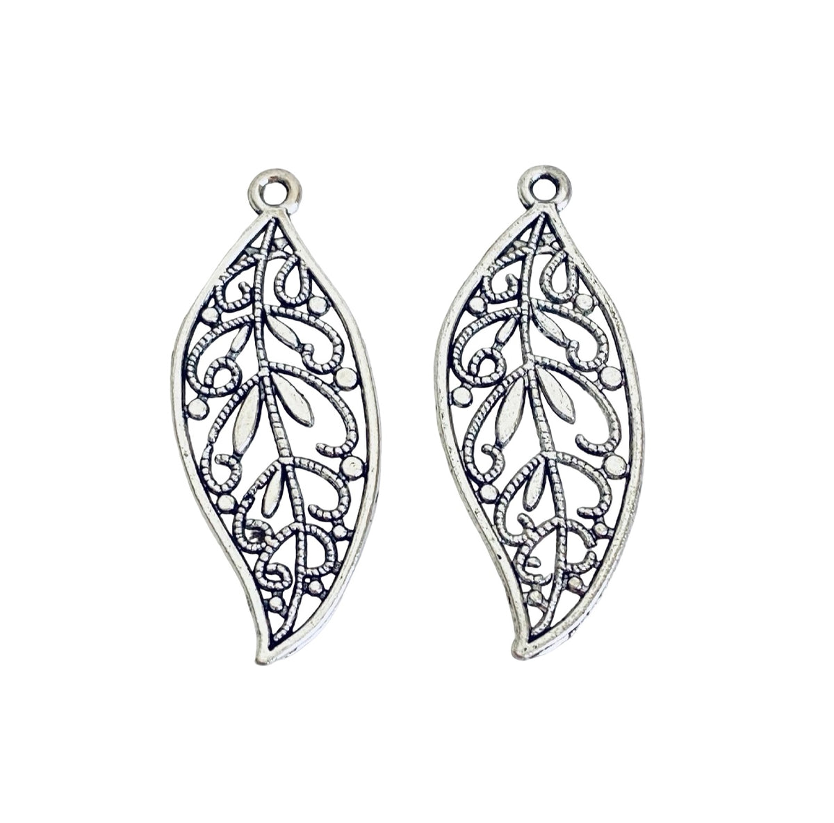 Large Filigree Leaf Charm