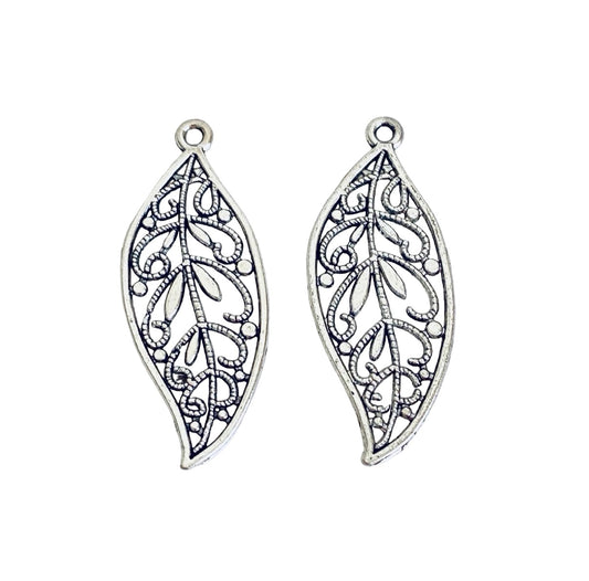 Large Filigree Leaf Charm