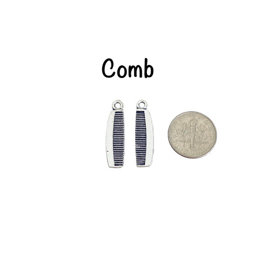 Base Metal Hair Salon Charms (Comb • Scissors • Hair Dryer)