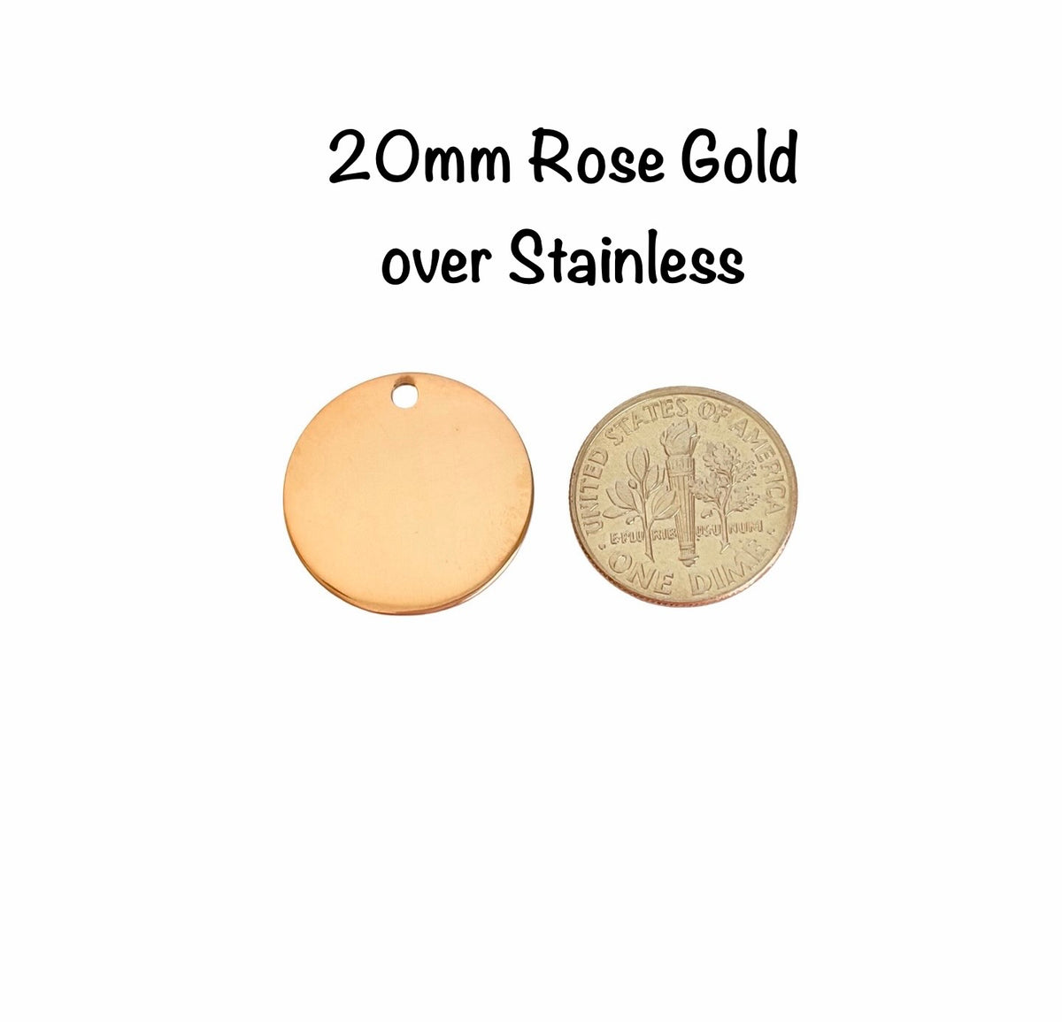20mm Shiny Round Blanks • Stainless Steel • Gold over Stainless • Rose Gold over Stainless