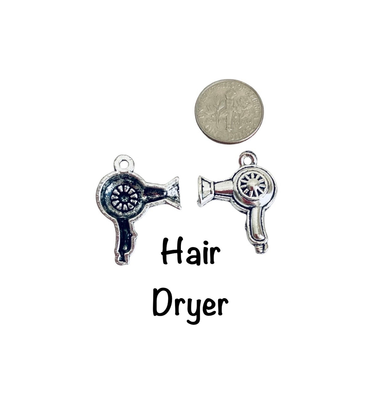 Base Metal Hair Salon Charms (Comb • Scissors • Hair Dryer)