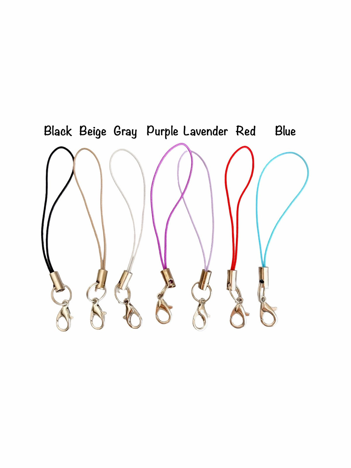Small Cell Phone Charm Strap with Split Ring & Lobster Clasp • Phone Charm Holder