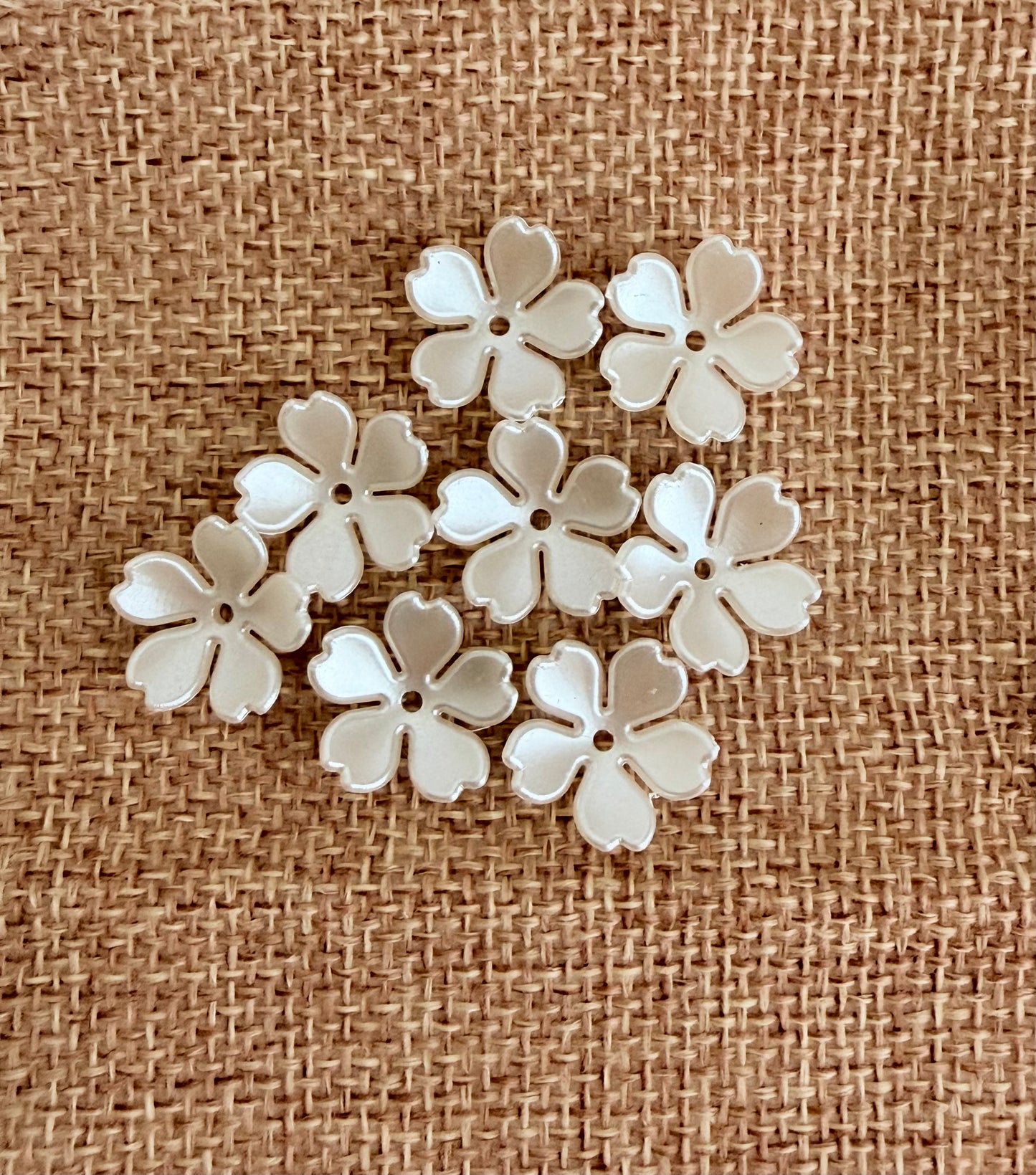 White Acrylic Cherry Blossom Flower Beads
