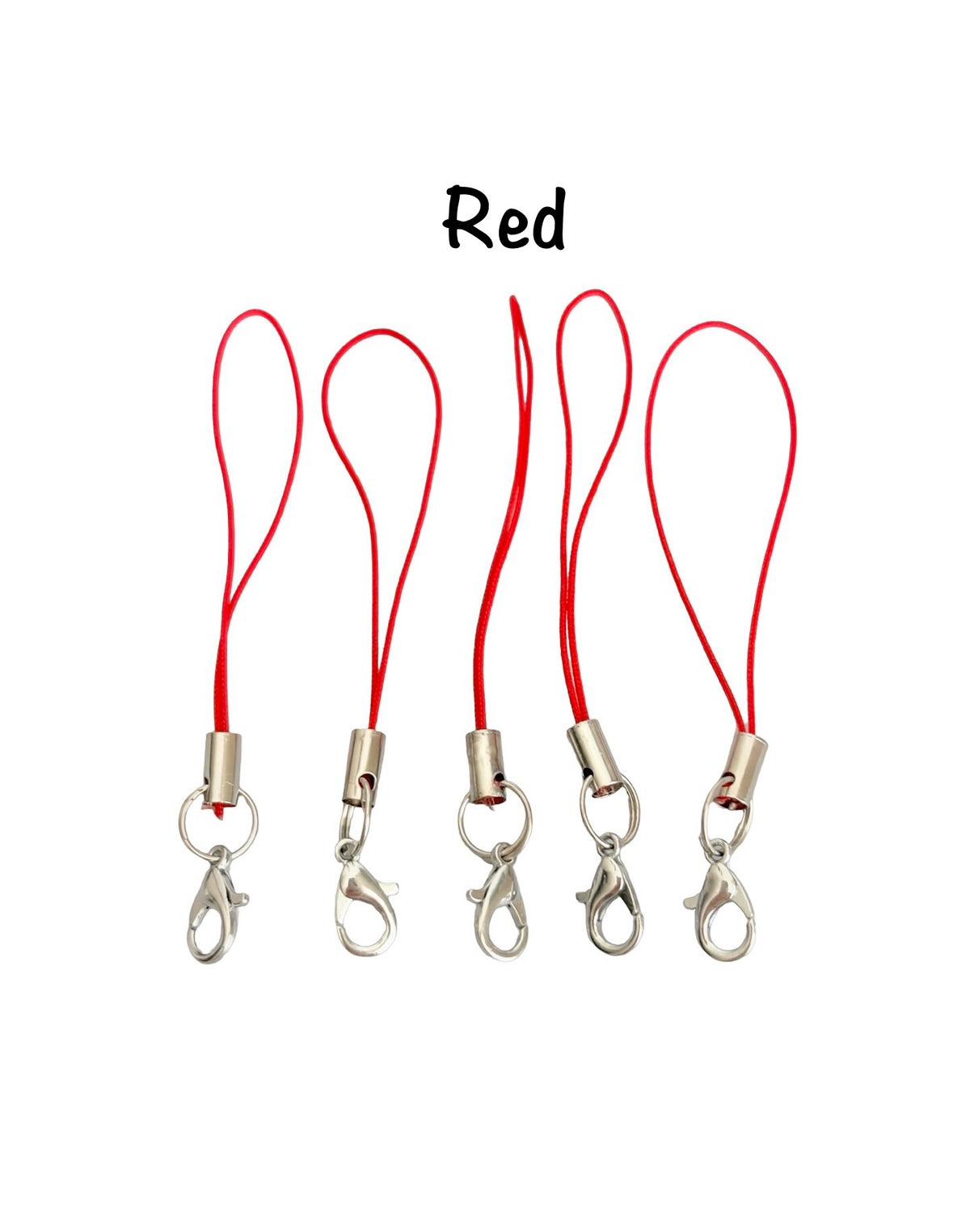 Small Cell Phone Charm Strap with Split Ring & Lobster Clasp • Phone Charm Holder
