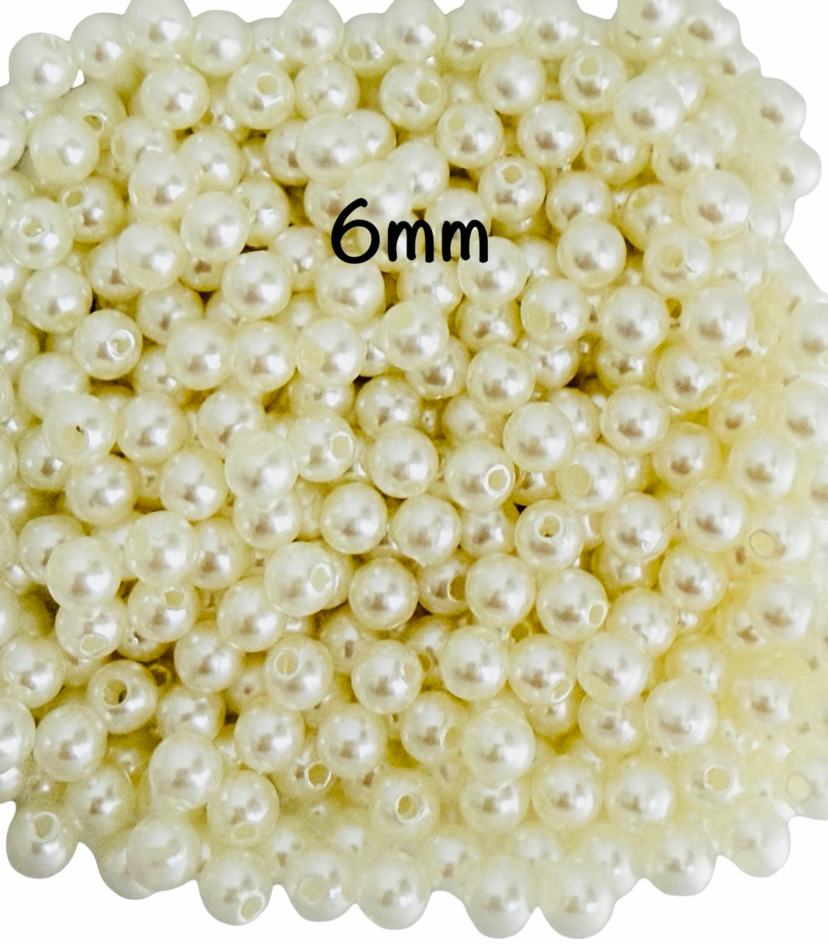 Off-White Faux Pearl Beads • 4mm, 6mm, 8mm & 10mm • Pearl Beads for Jewelry Making & Crafts
