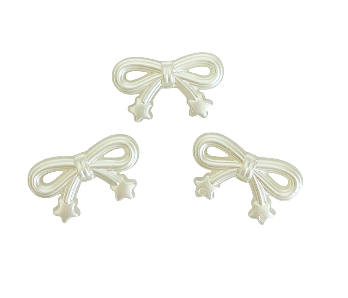 Large Faux Pearl Bow Bead • 30mm x 17mm Pearl Bow Bead for Jewelry Making