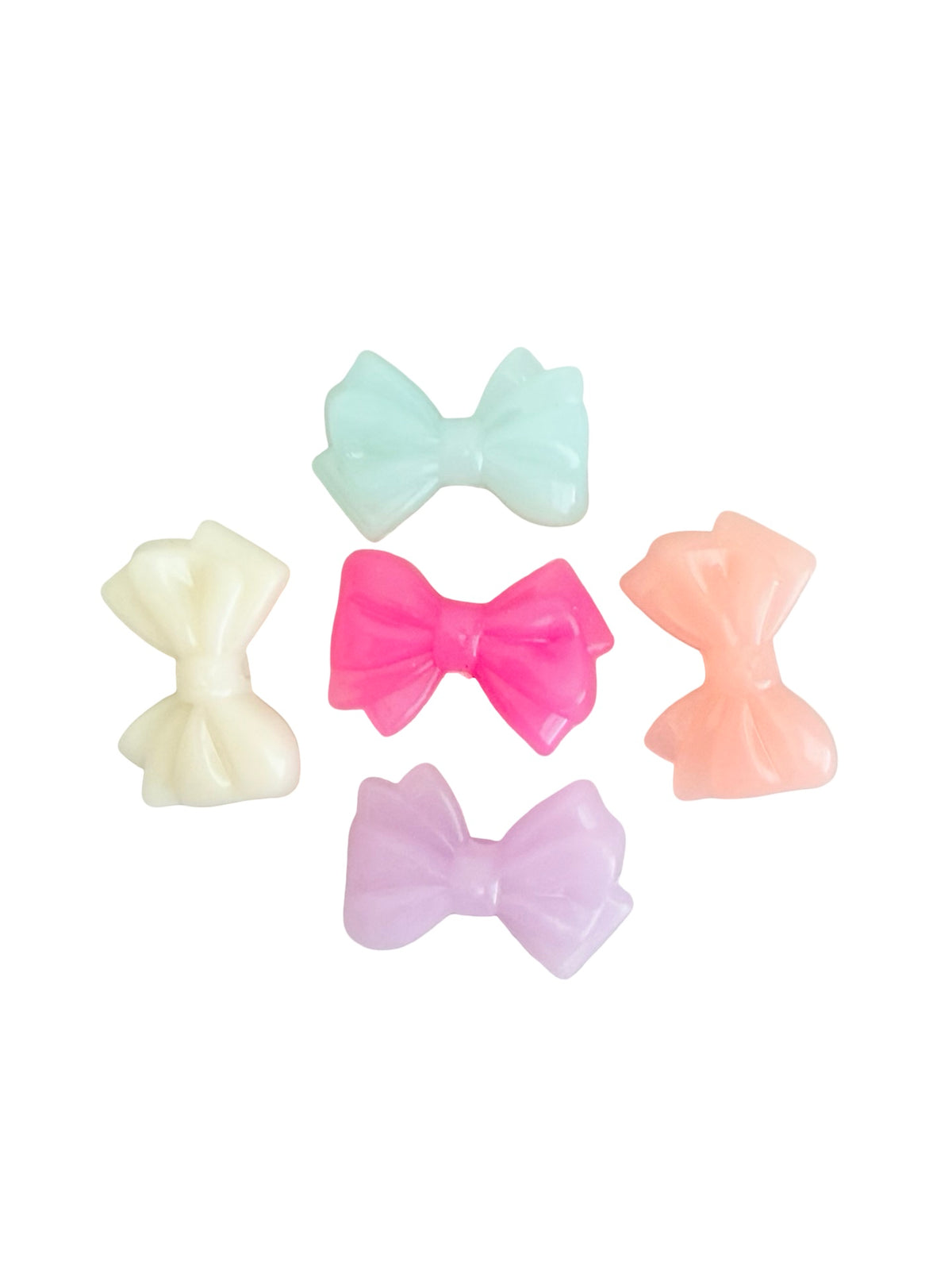 Acrylic Translucent Bow Beads • Random Mix Color Beads for Jewelry Making