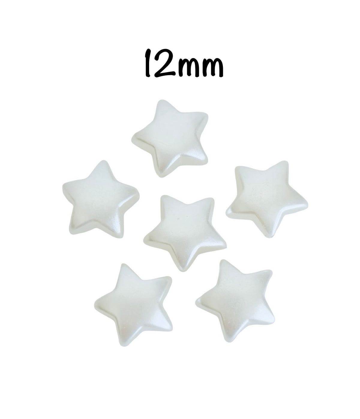 Faux Pearl Puffy Star Beads for Jewelry Making • 12mm or 14mm