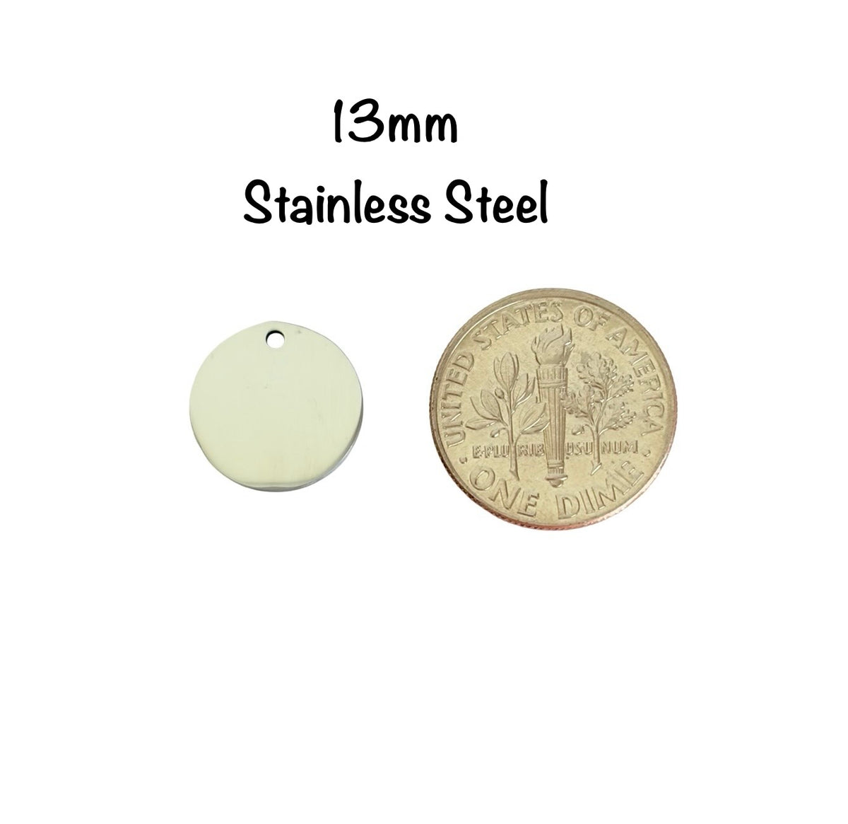 13mm Shiny Round Blanks • Stainless Steel • Gold over Stainless • Rose Gold over Stainless