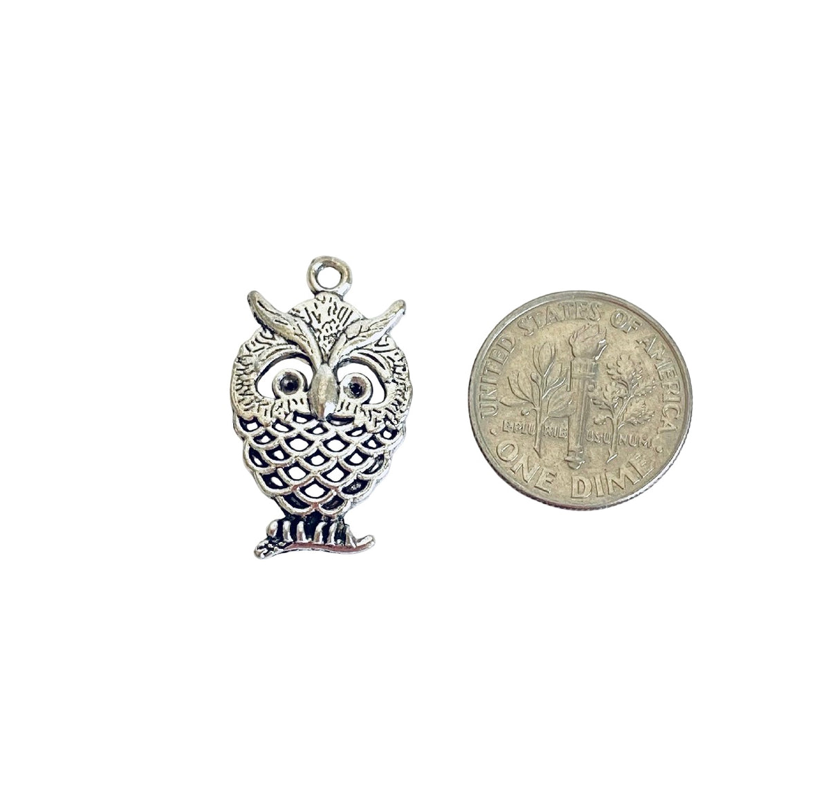 Base Metal Owl Charm