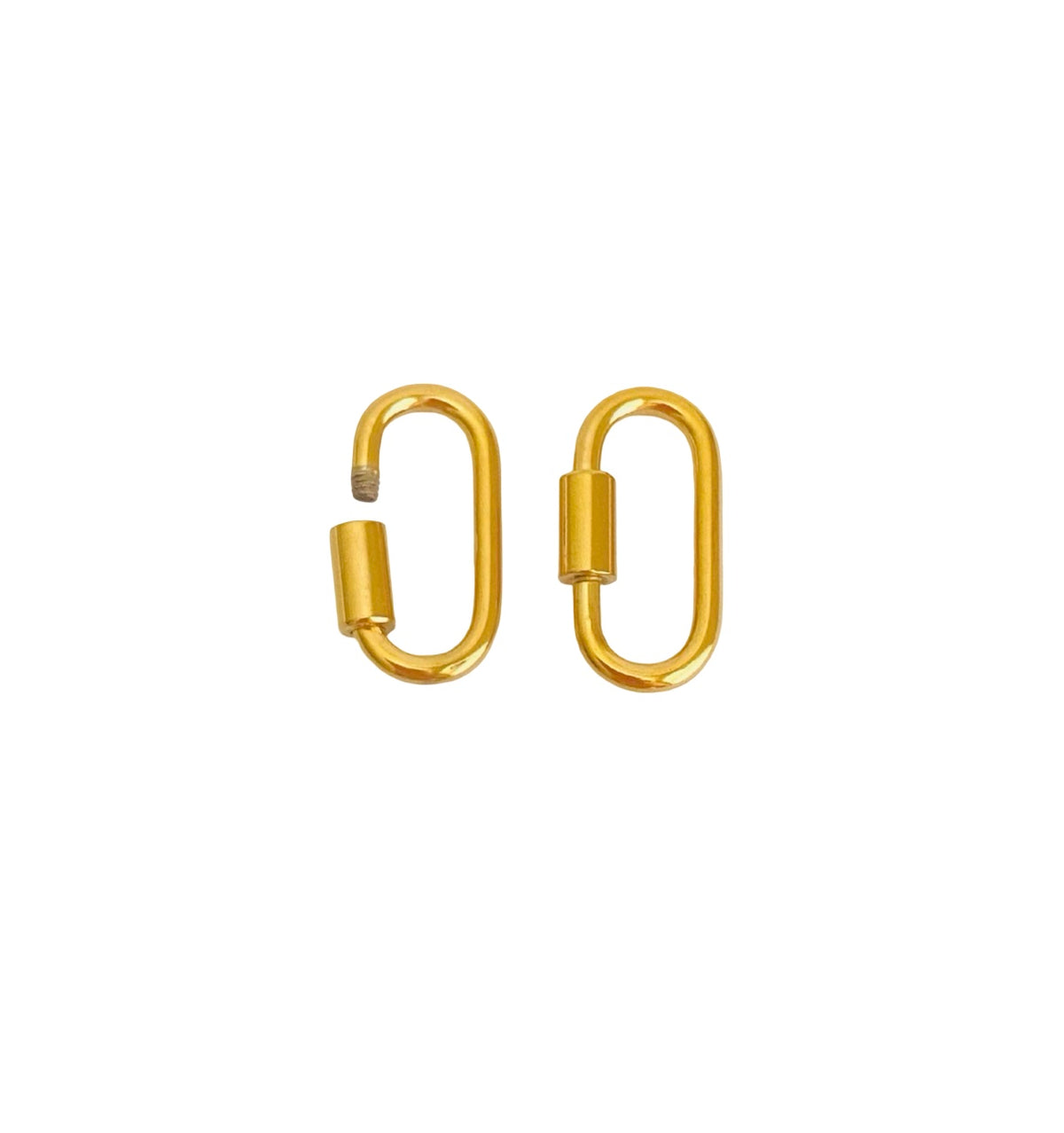 Oval Charm Holder Connector Clasp • Stainless Steel • Gold over Stainless Steel • Sold Individually