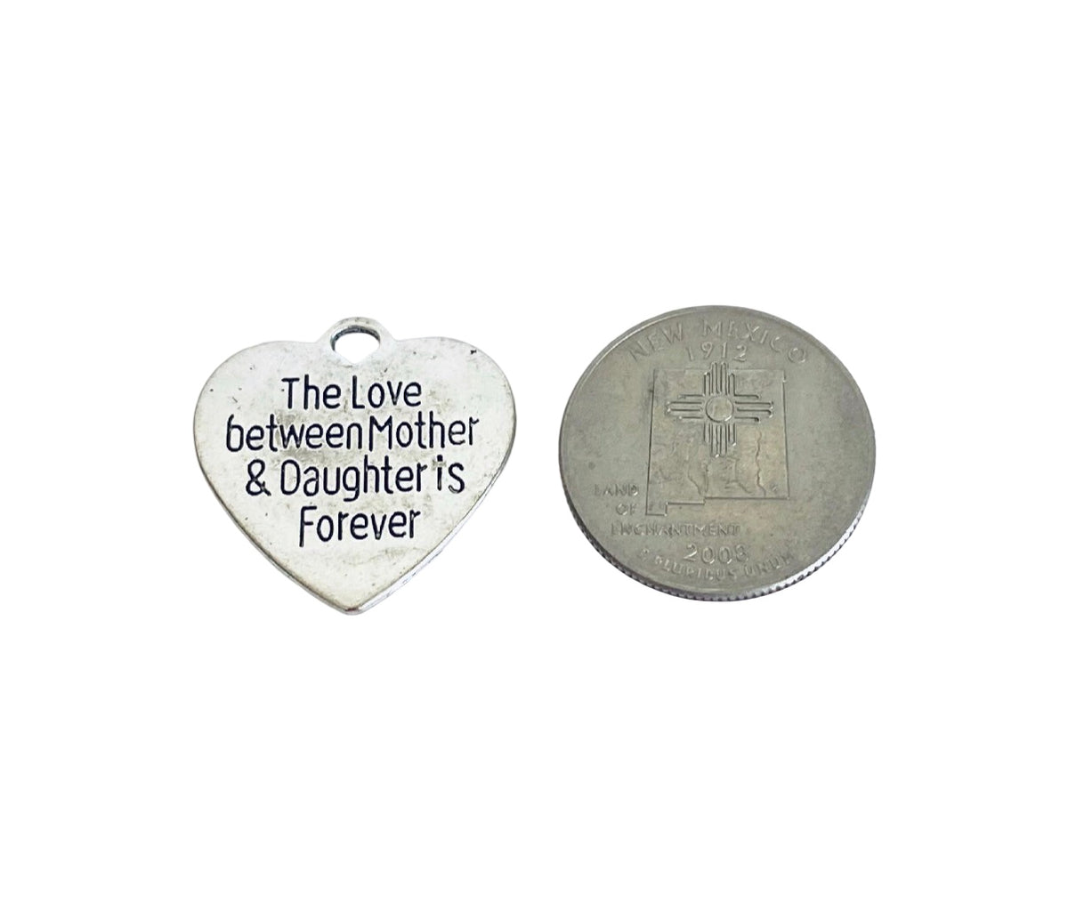 Base Metal Mother & Daughter Forever Heart Charm