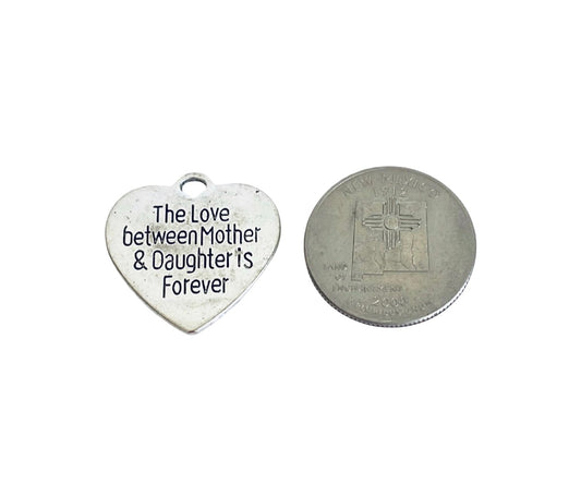 Base Metal Mother & Daughter Forever Heart Charm