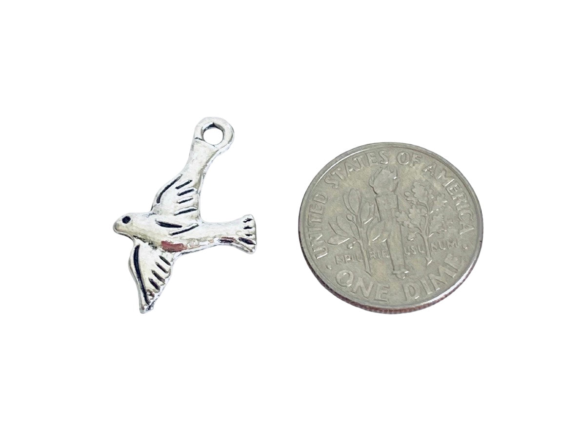 Base Metal Tiny Dove Charm