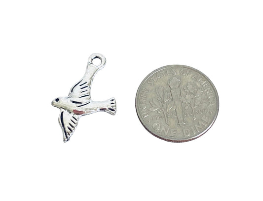 Base Metal Tiny Dove Charm