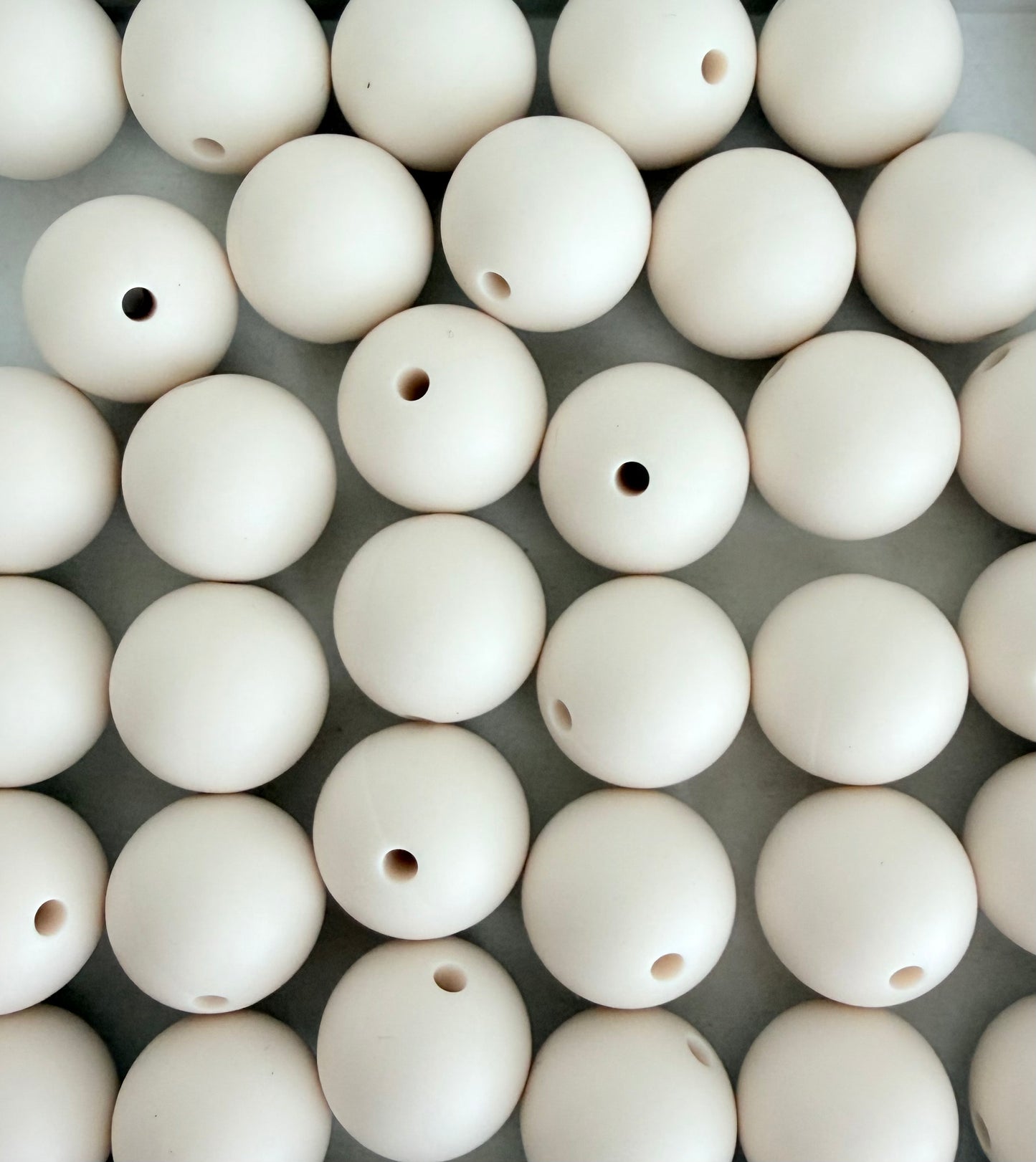 15mm Ivory Silicone Beads • Cream Round Beads (Sold by Piece) for Jewelry Making, Keychains & DIY Crafts