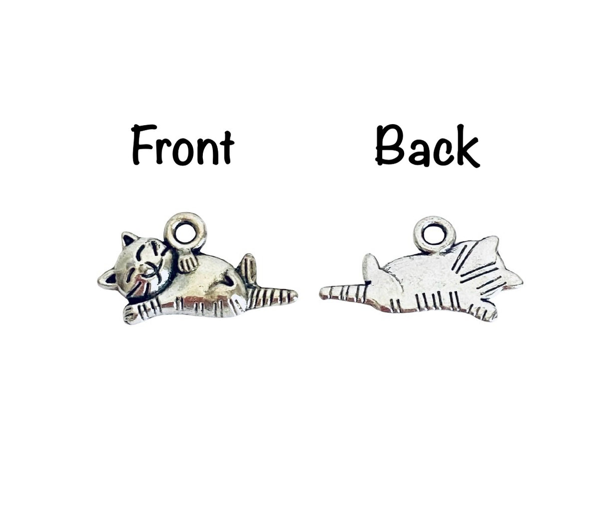 Base Metal Small Cat Charm