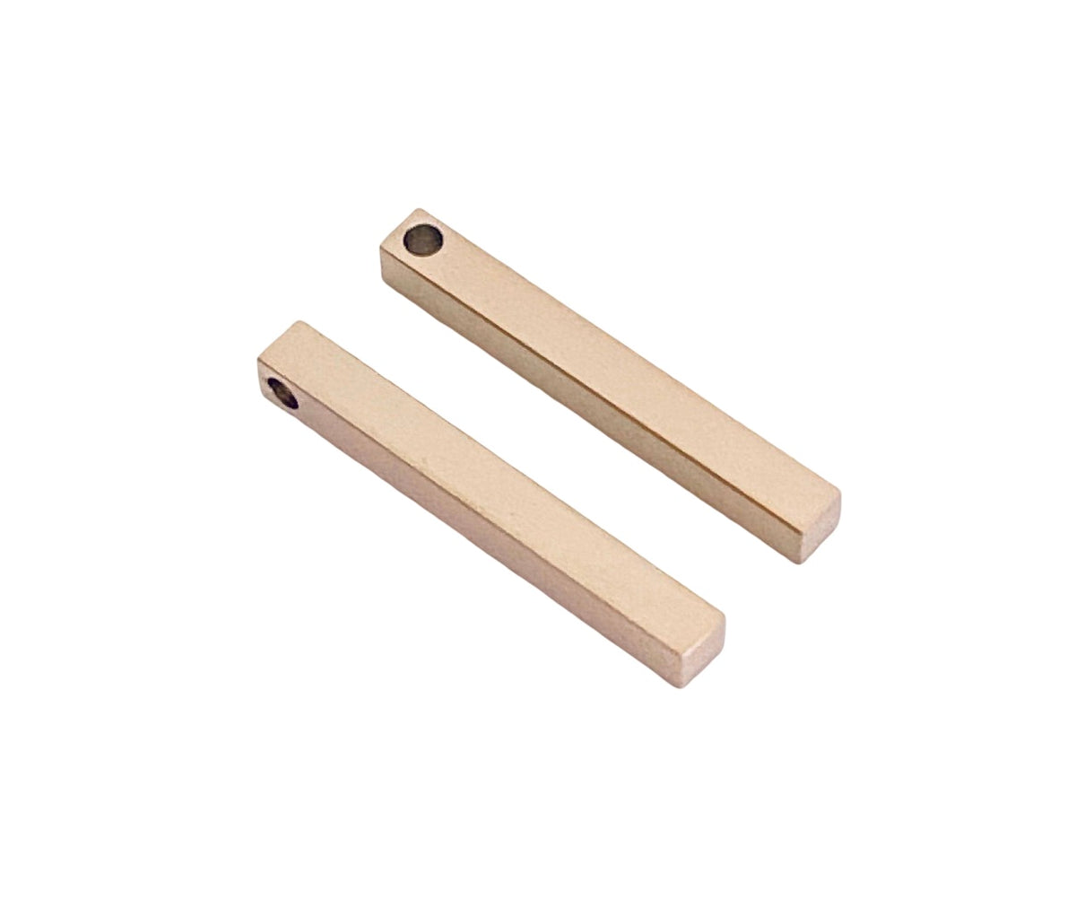 Shiny Long 4-sided Bar Blank • 5mm x 40mm • Stainless Steel, Gold or Rose Gold over Stainless Steel