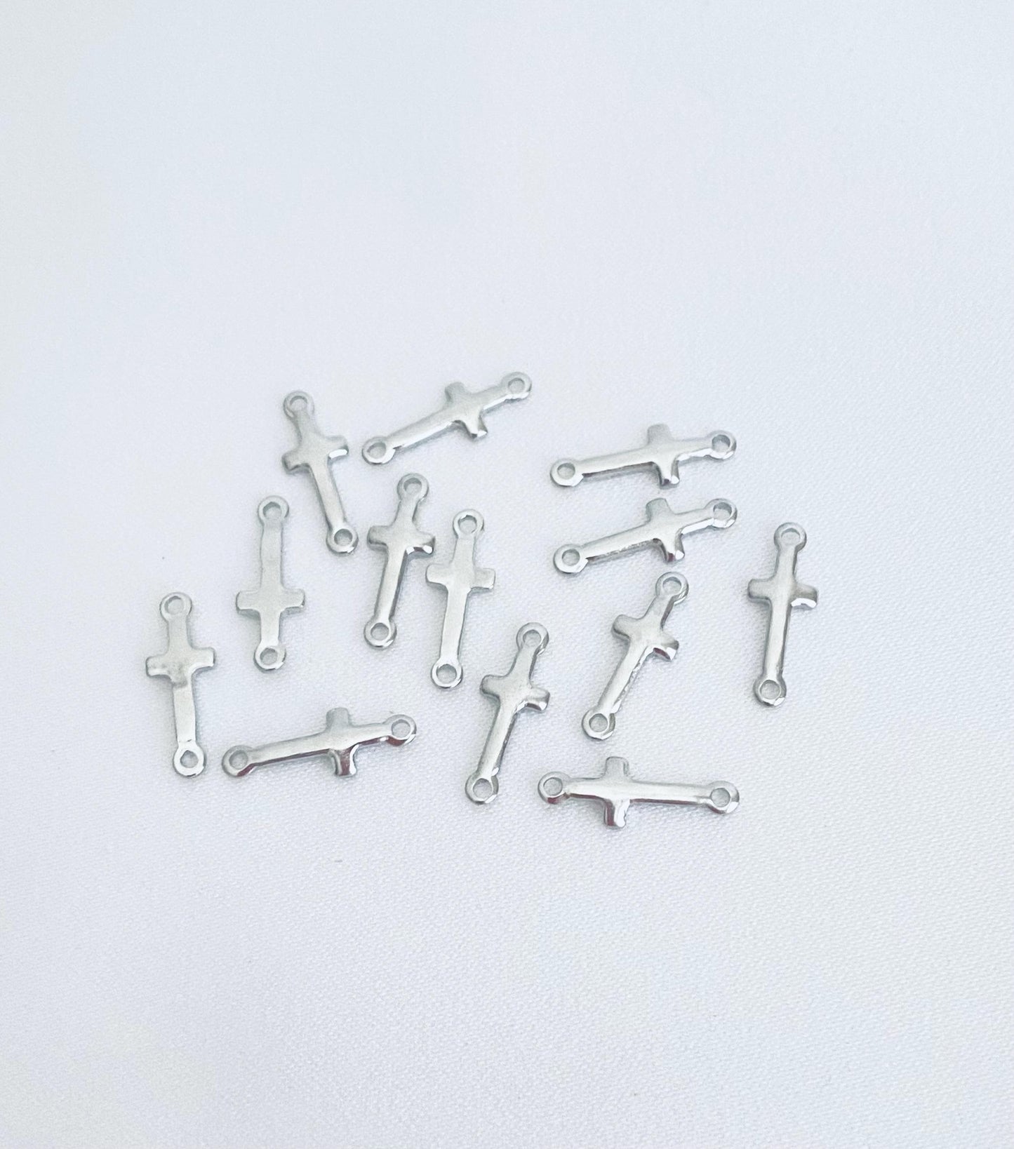 Slim Cross Connector Charm • Stainless Steel or Gold Over Stainless Steel Cross Connector for Bracelets, Necklaces & Jewelry Making