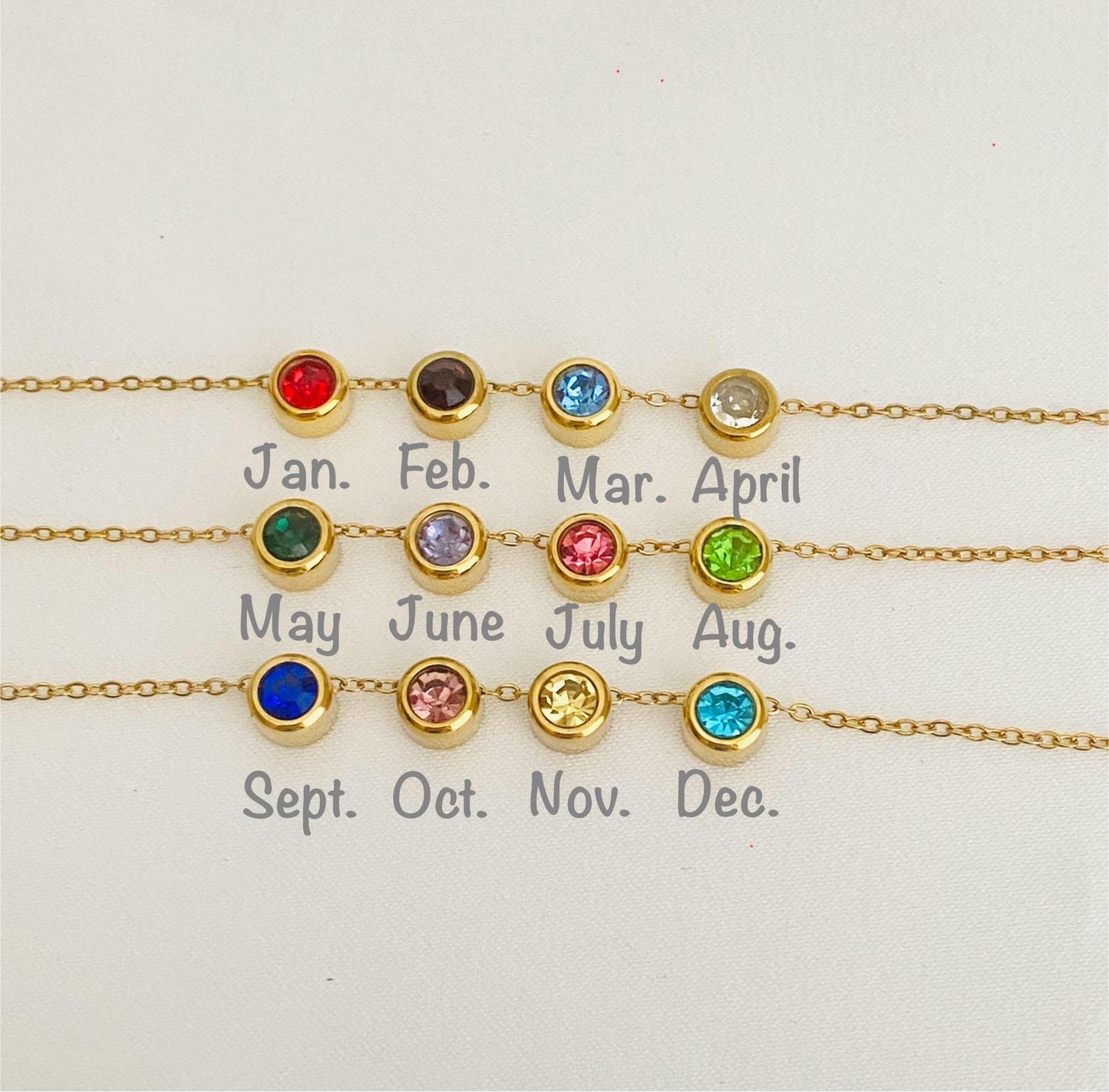 Stainless Steel Glass Birthstone Charm (6mm)