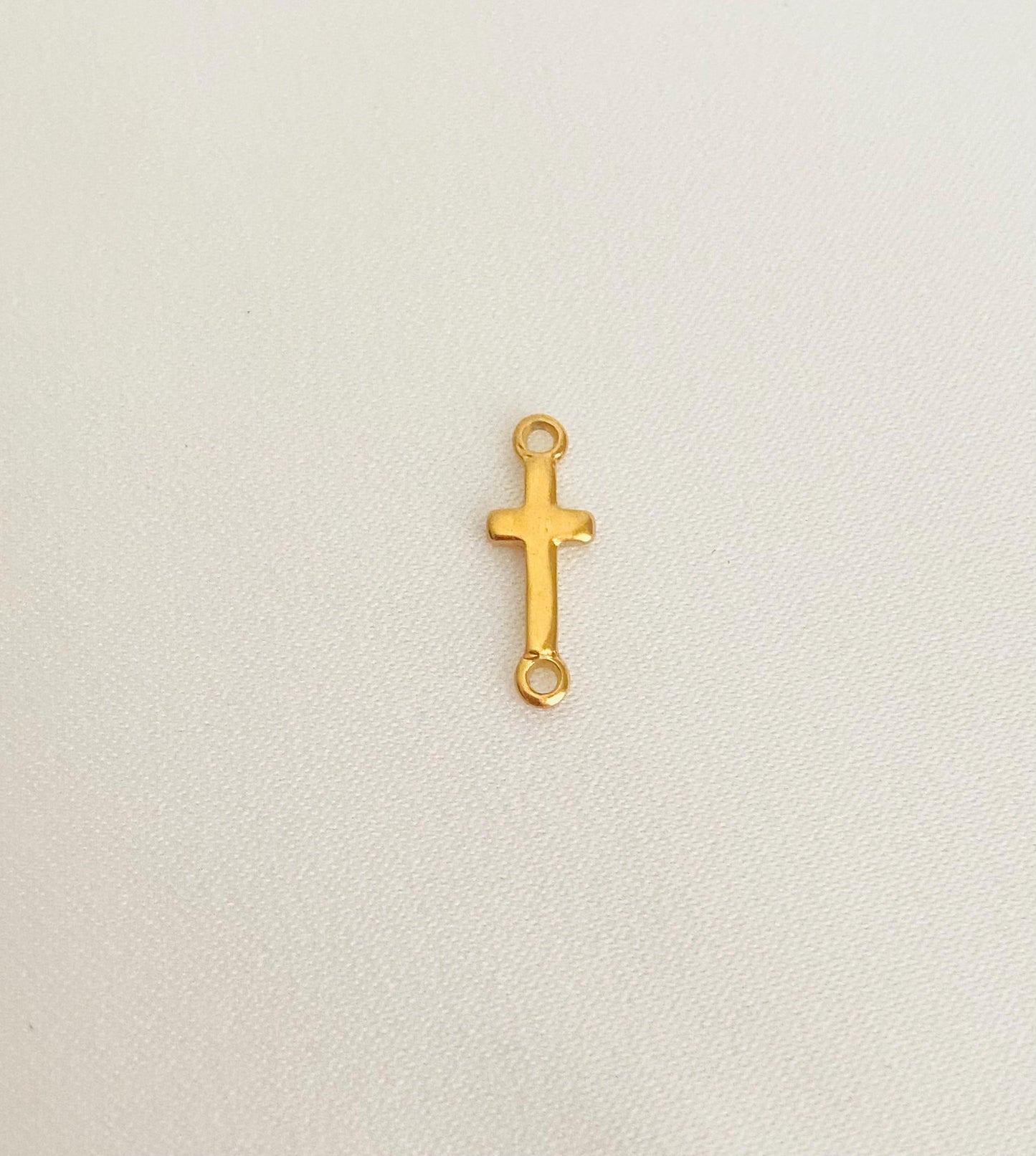 Slim Cross Connector Charm • Stainless Steel or Gold Over Stainless Steel Cross Connector for Bracelets, Necklaces & Jewelry Making
