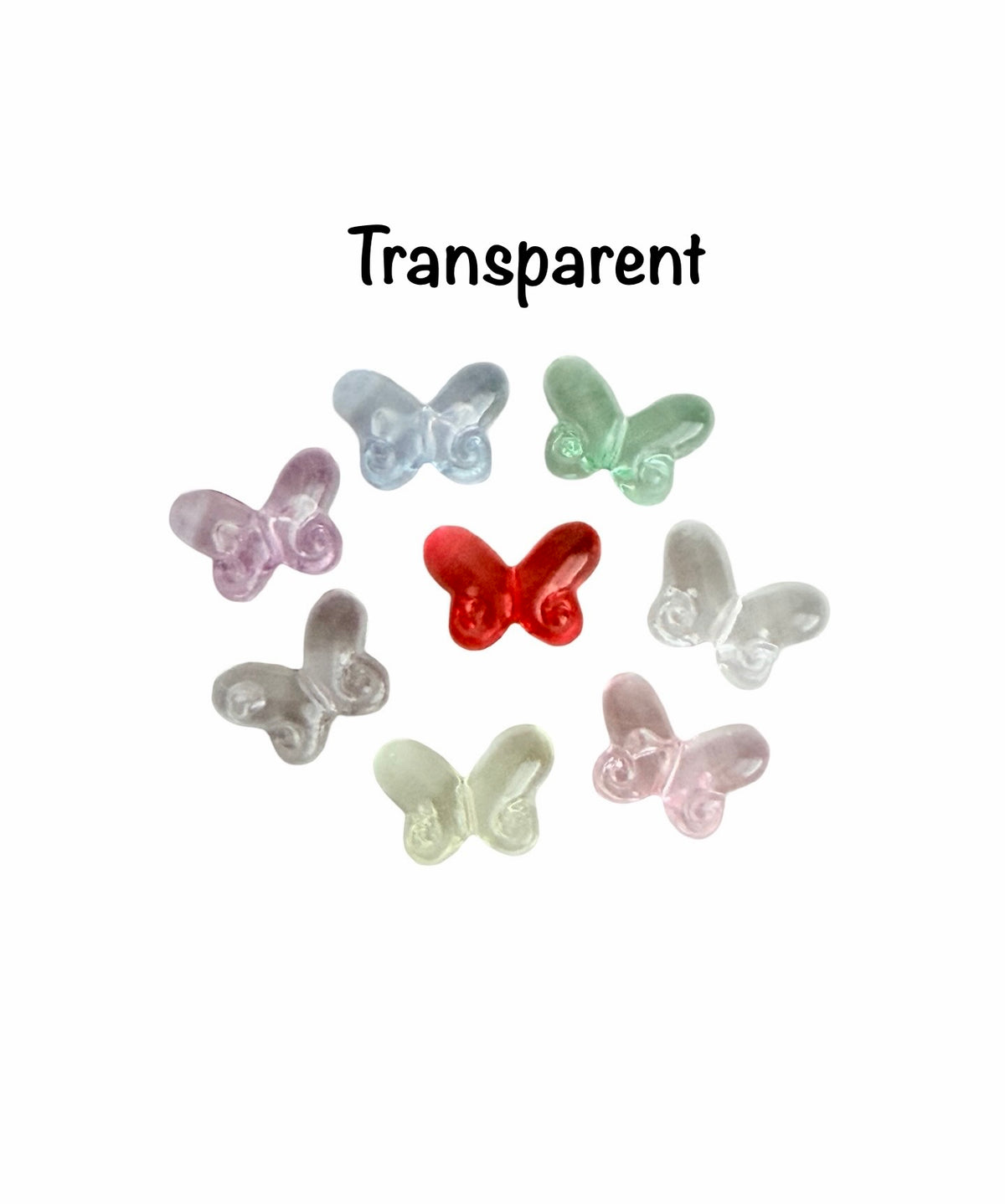 Small Acrylic Butterfly Beads • Random Mix of Transparent or Matte with Gold Dust • Butterfly Beads for Jewelry Making