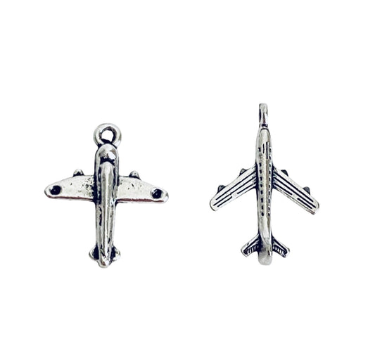 Base Metal Airplane Charms (Small Airplane • Aircraft)