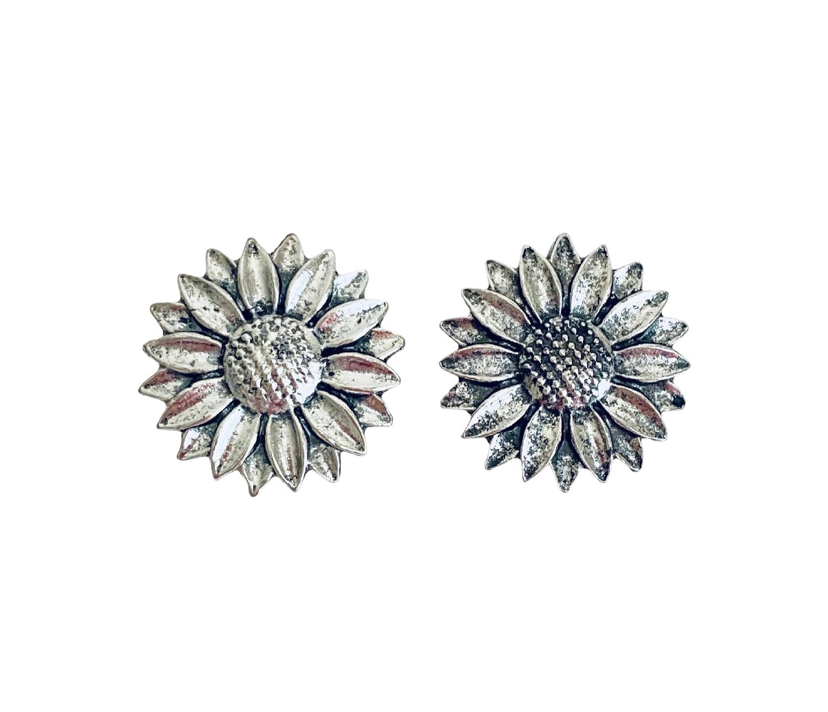 Base Metal Large Sunflower Charms