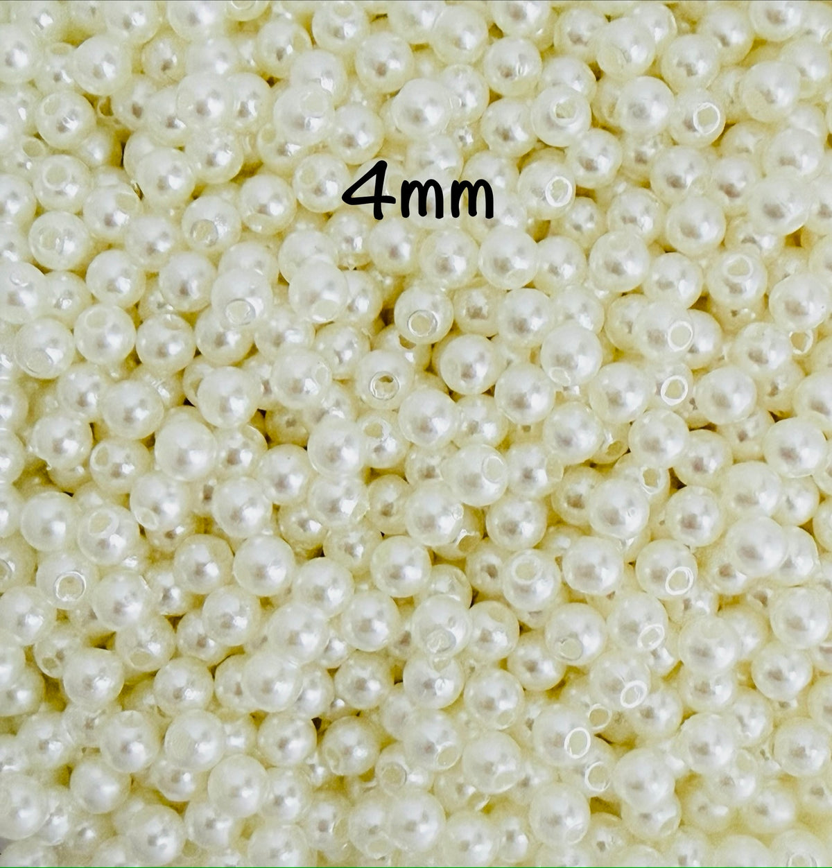 Off-White Faux Pearl Beads • 4mm, 6mm, 8mm & 10mm • Pearl Beads for Jewelry Making & Crafts