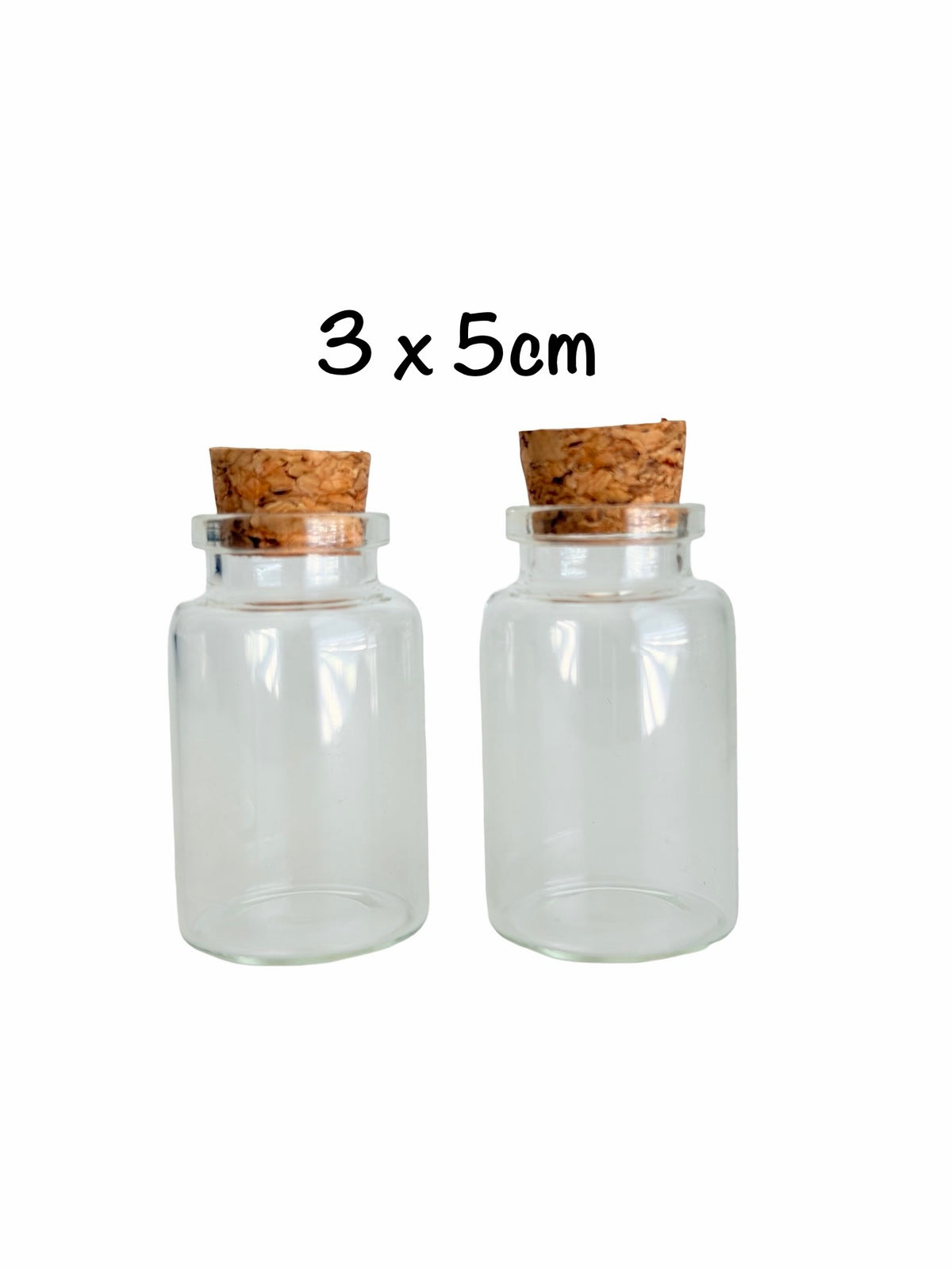 Mini Glass Bottles with Cork Stoppers • Small Clear Glass Vials for Crafts