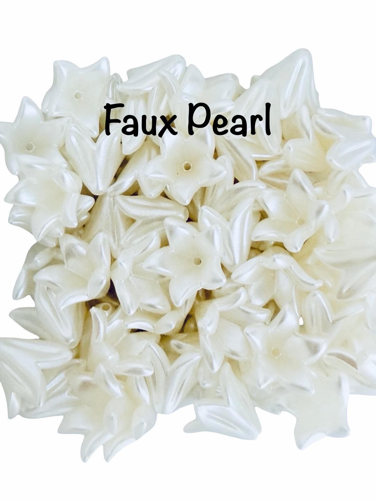 15mm Acrylic 5-Petal Pointed Flower Beads • Faux Pearl, Transparent & Two-Tone Flower Beads for Jewelry Making & Crafts