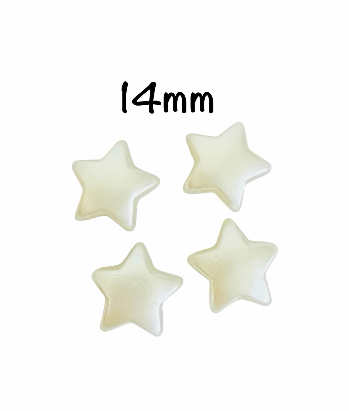 Faux Pearl Puffy Star Beads for Jewelry Making • 12mm or 14mm