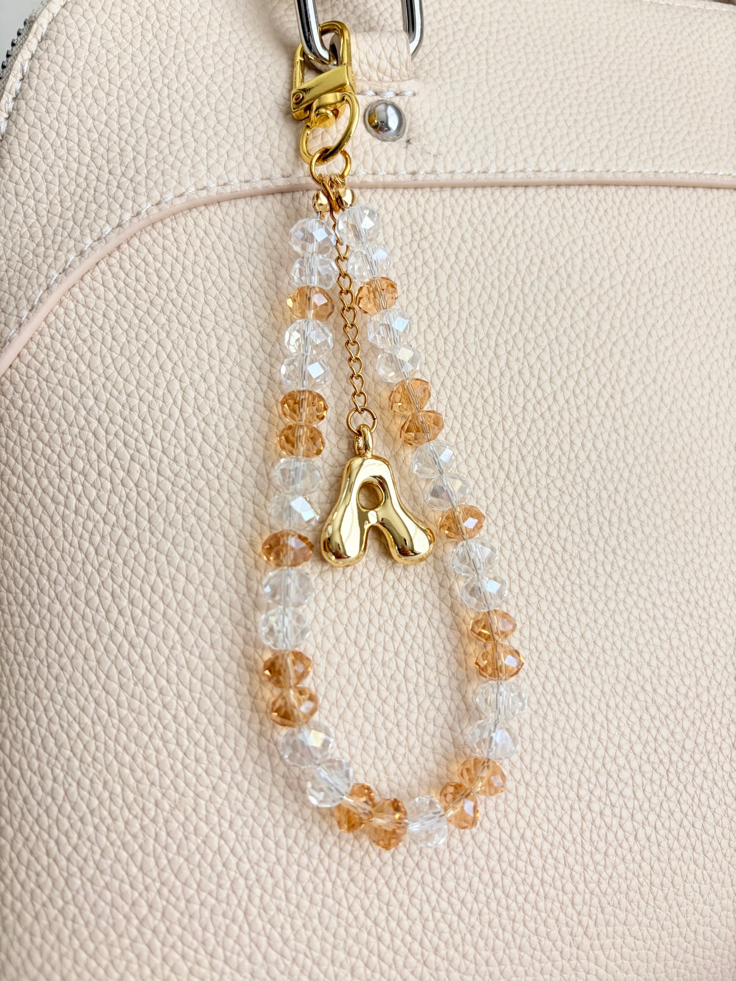 Personalized Glass Crystal Bag Charm