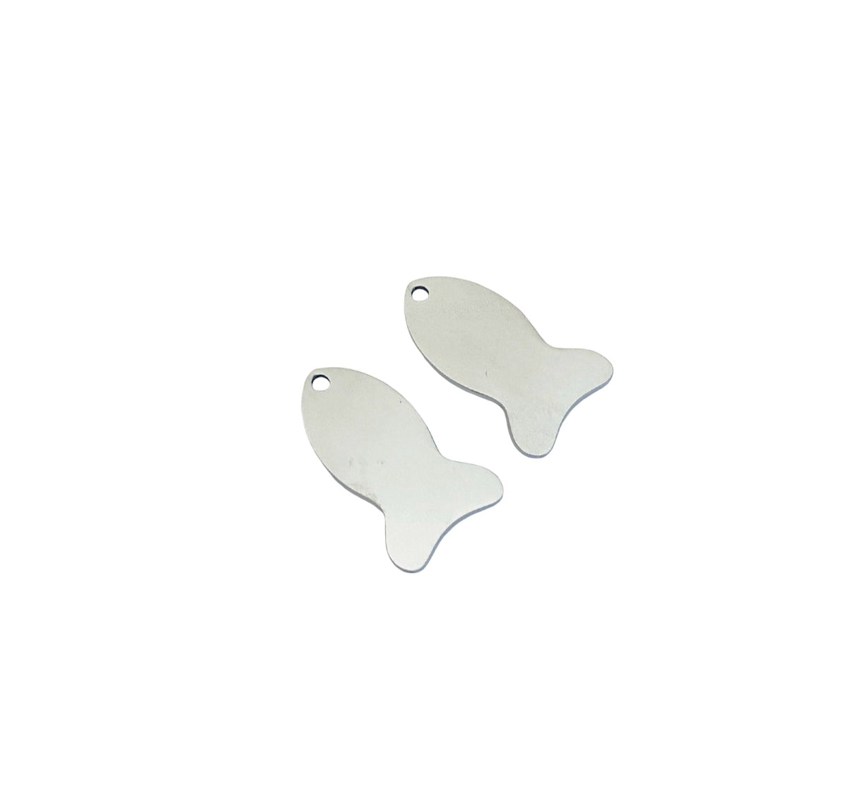 Shiny Stainless Steel Fish Blank • 15mm x 25mm