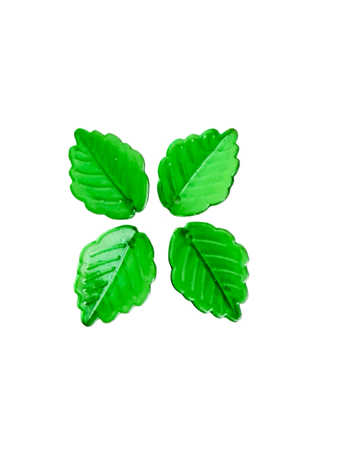 Acrylic Transparent Green Leaf Beads • Green Leaf Beads for Jewelry Making & Crafts • 17x24mm or 10x29mm