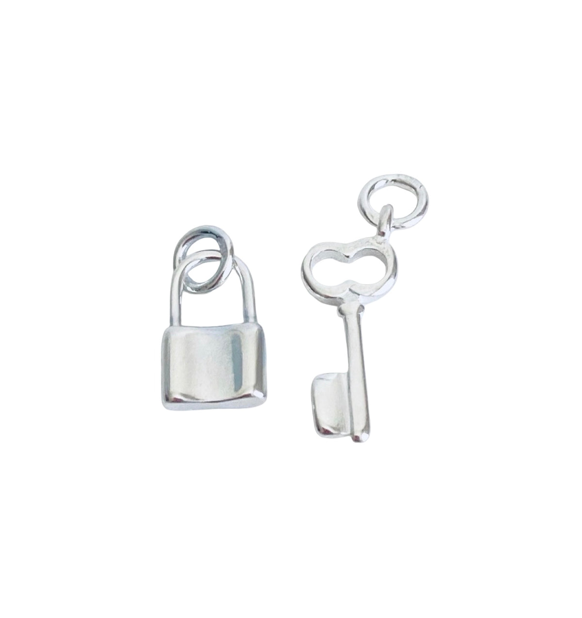 Sterling Silver Key & Lock Charm Set
