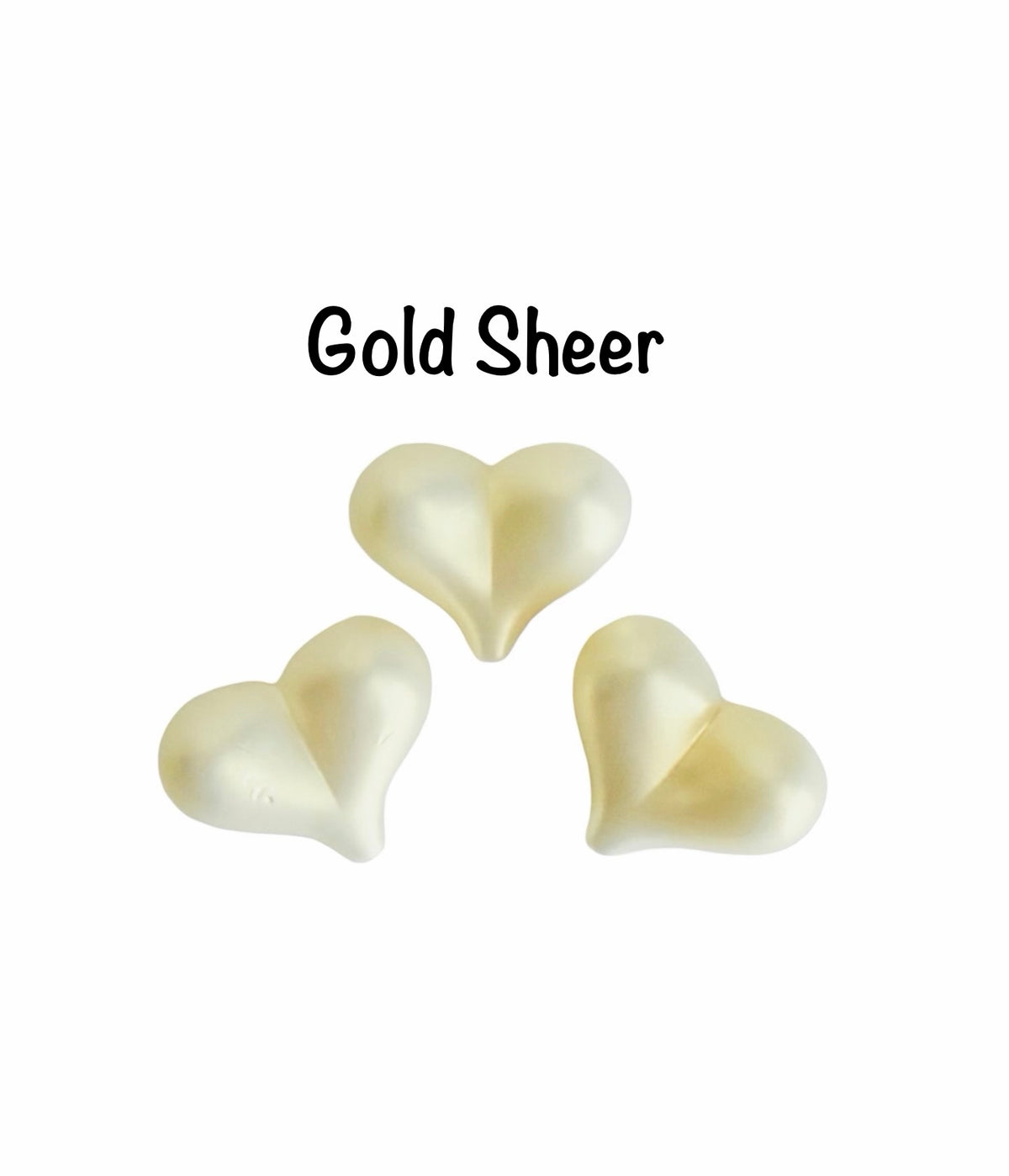 Faux Pearl Large Puffy Heart Beads • Off White or Light Gold Sheen • Heart Beads for Jewelry Making