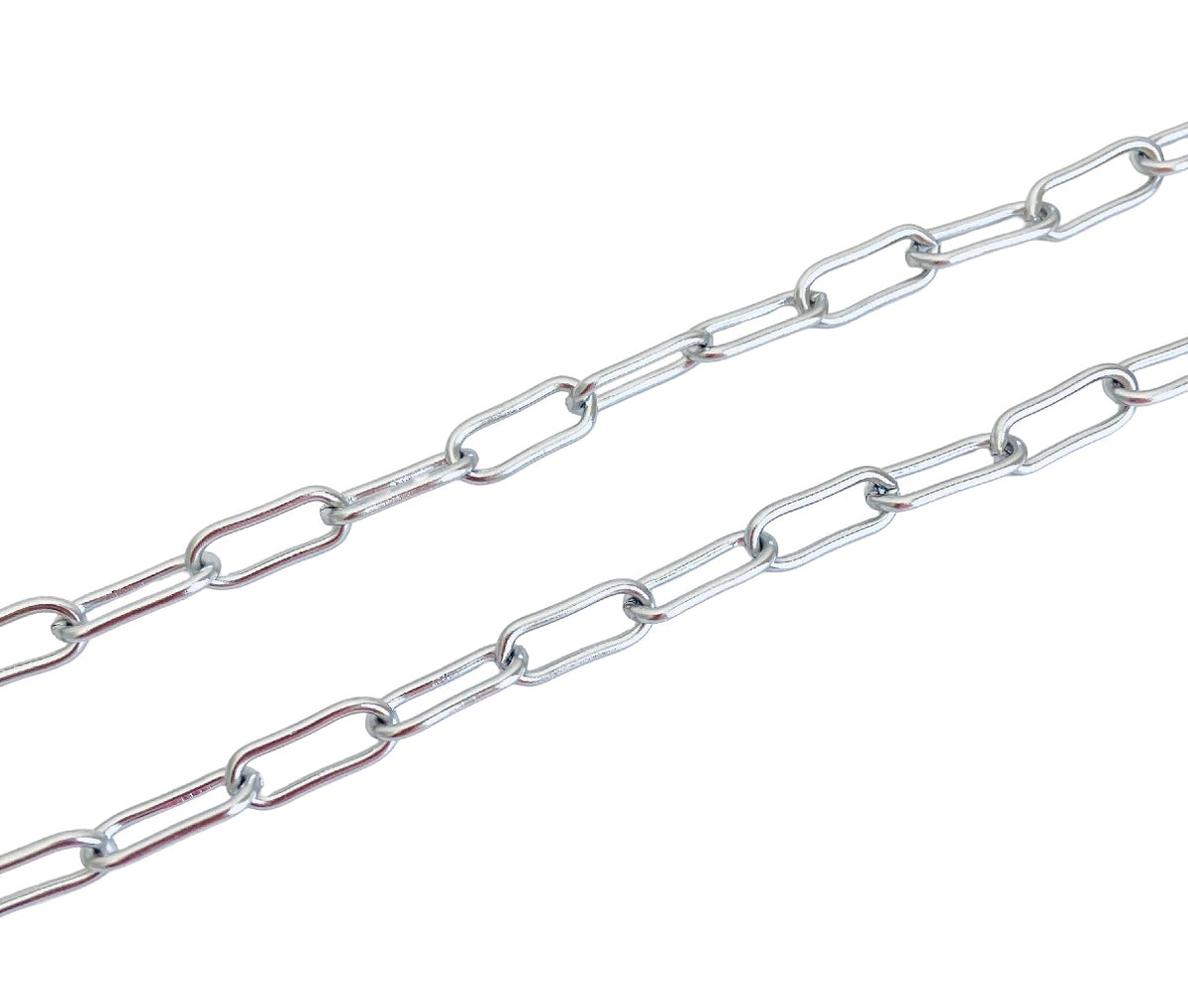 7x17mm Stainless Steel Paperclip Chain • Sold by the Foot