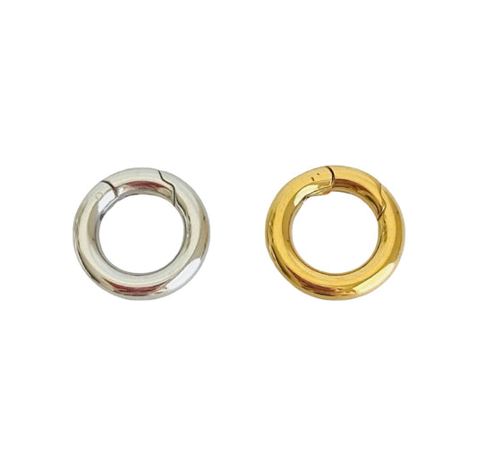 12mm Charm Holder Connector • Stainless Steel • Gold over Stainless Steel • Sold Individually