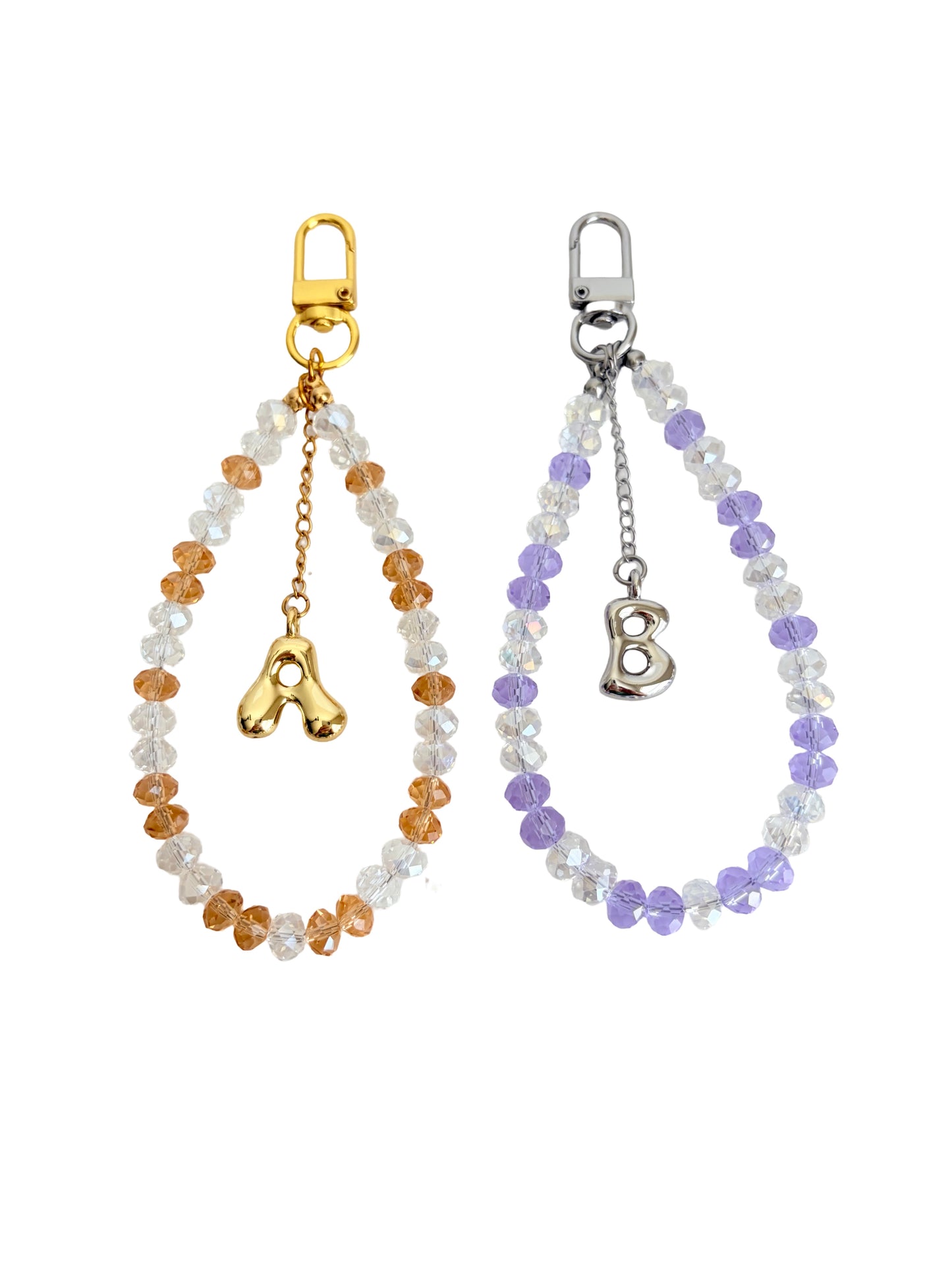 Personalized Glass Crystal Bag Charm