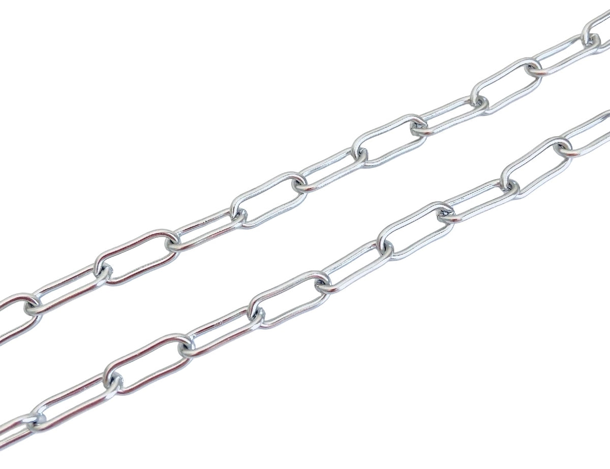 7x17mm Stainless Steel Paperclip Chain • Sold by the Foot