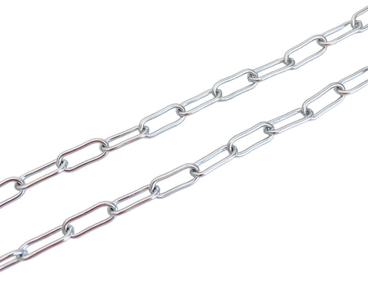 7x17mm Stainless Steel Paperclip Chain • Sold by the Foot